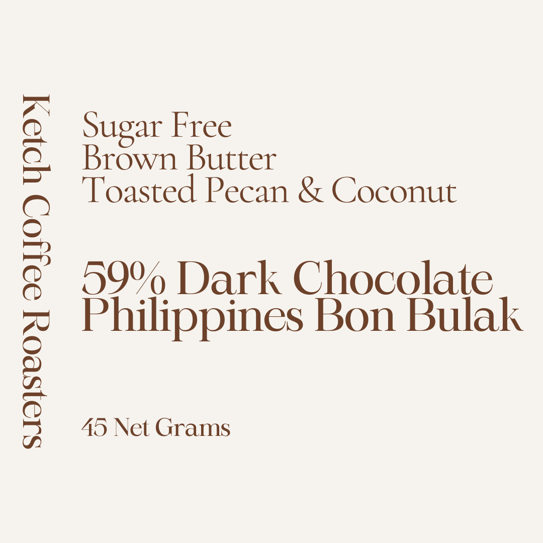 Sugar Free Brown Butter Dark Chocolate with Toasted Pecan and Coconut: 59% image