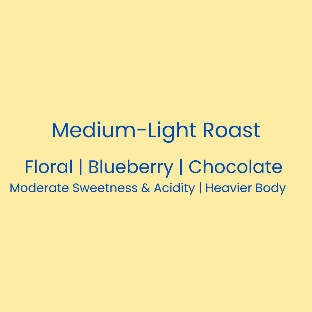 Ketch Coffee Roasters product image for medium light roast with notes of floral, blueberry, and chocolate