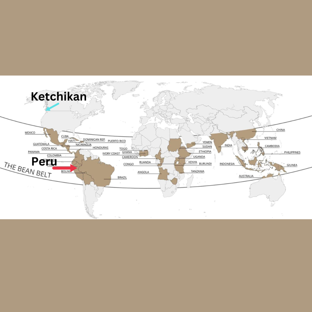 Map of Ketchikan and Peru