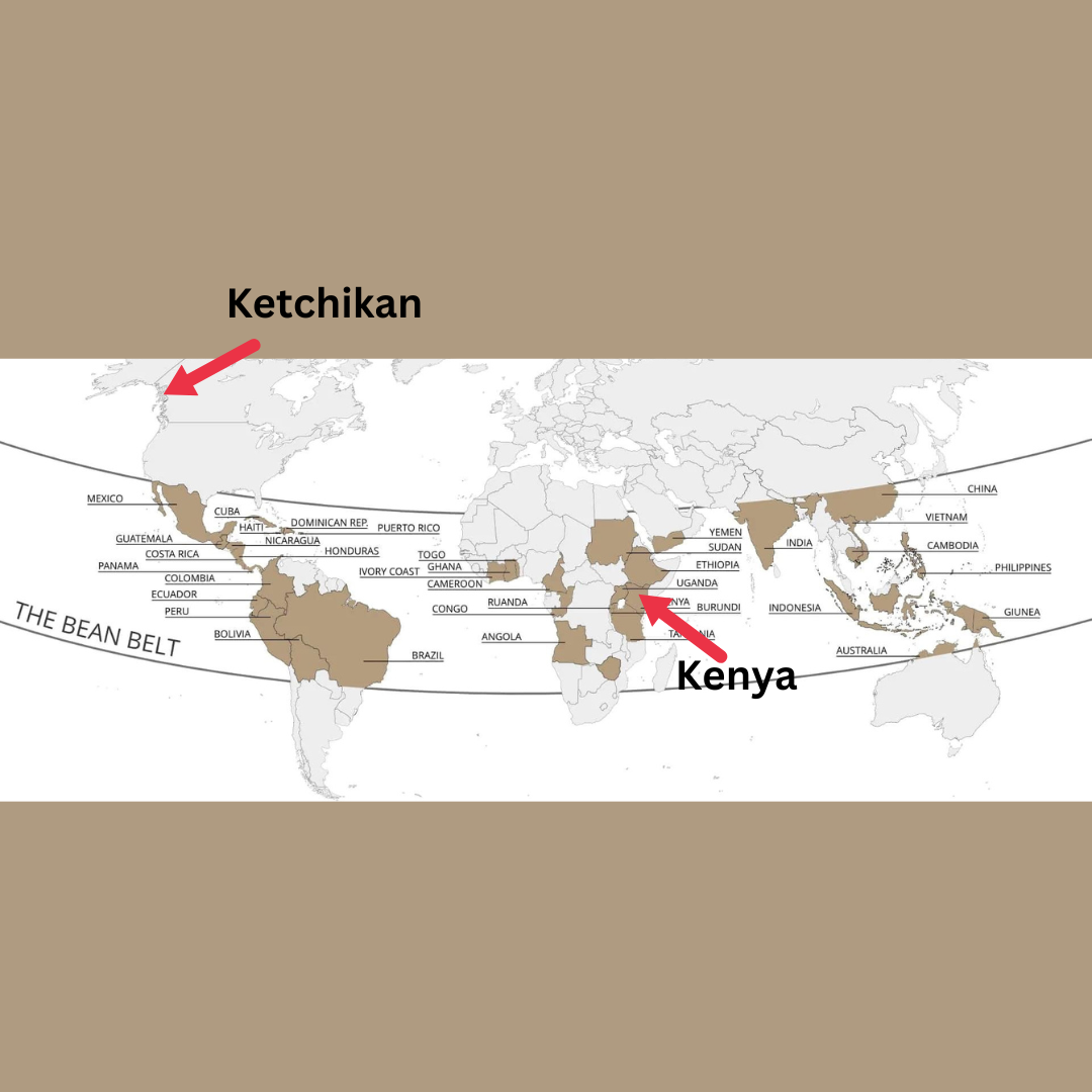 Map of Kenya and Ketchikan