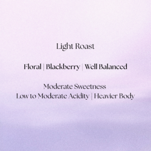 Ketch Coffee Roasters product image.  Light roast with flavor notes: floral, blackberry, well balanced.